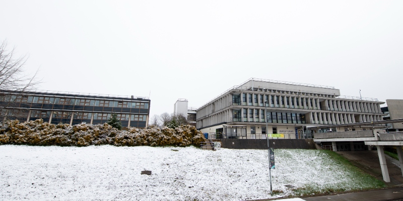 The Morrell behind a snow blanketed bank